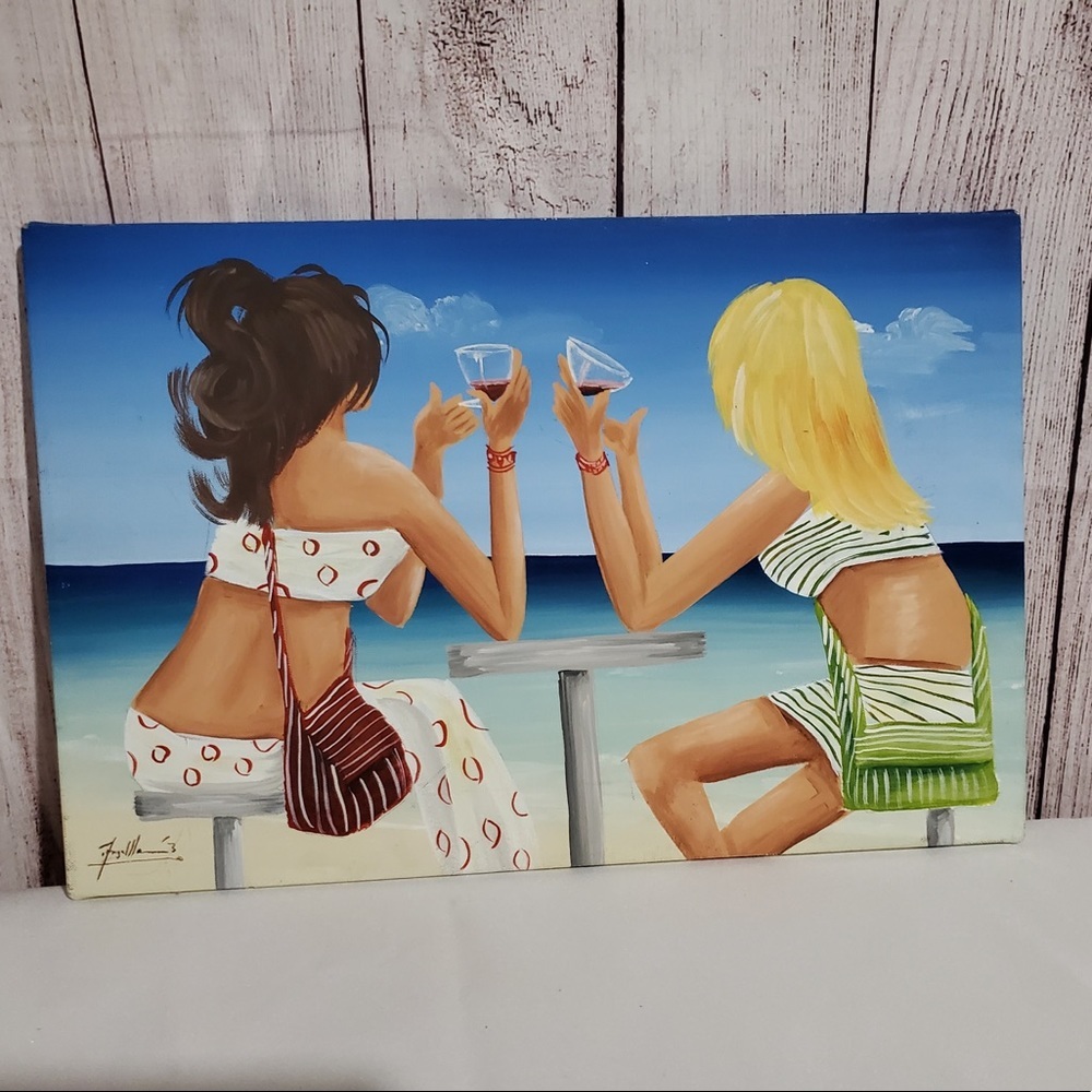 đ11x14 bestie beach party canvas painting boho